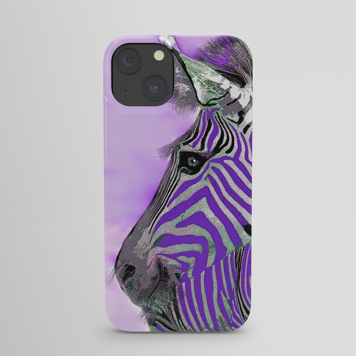 Zebra Purple and White iPhone Case