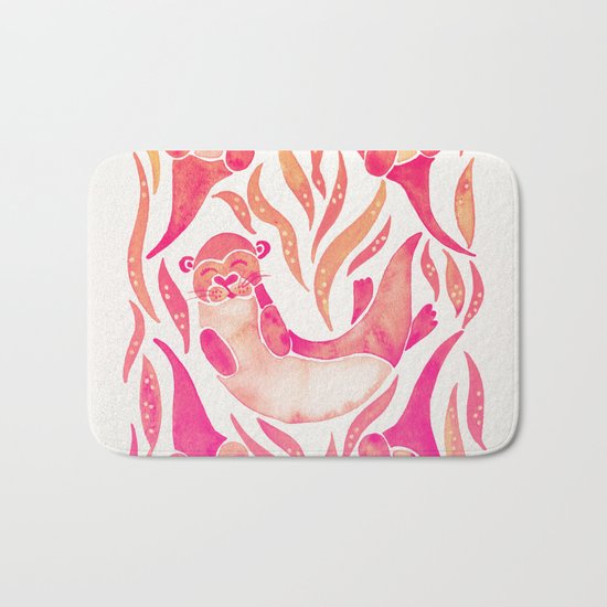 Five Otters – Pink Ombré Bath Mat