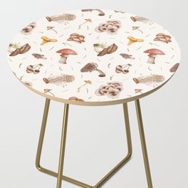 Mushrooms Watercolor Side Table