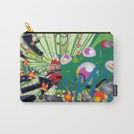 Astronauts Open Day Carry-All Pouch | Painting, Pop Art, Mixed Media, Pop Surrealism 