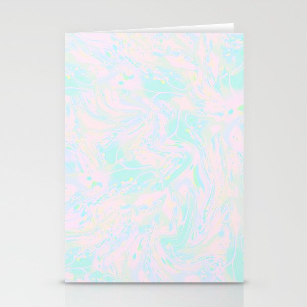 BLUE AND PINK PAINT SWIRL Stationery Cards