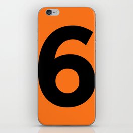 Number 6 (Black & Orange) iPhone Skin