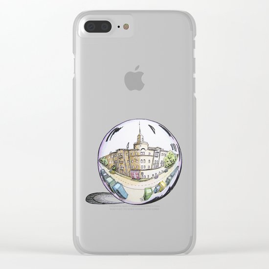 the city painted in pastel colours and in a bowl Clear iPhone Case