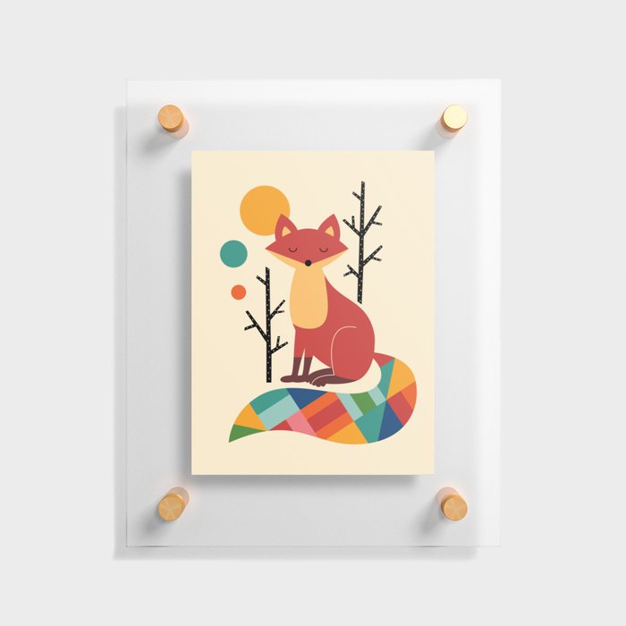 Rainbow Fox Floating Acrylic Print