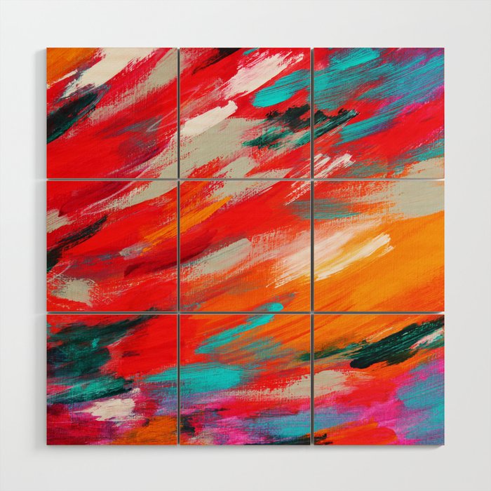 Colorful Abstract Wood Wall Art By Nikaakin