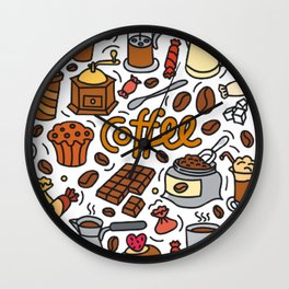 Coffee Pattern For Chicken Mother Gift For Christmas Wall Clock | Coffemorning, Painting, Coffeberry, Coffebean, Coffebreak, Coffebread, Coffecake, Coffenut, Coffecup, Dripcoffe 
