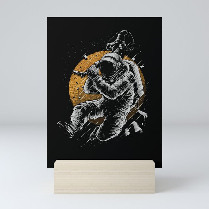 Astronaut E-Guitar Mini Art Print