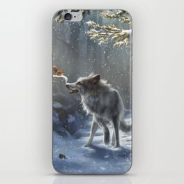 Friends: Wolf & Squirrel in Winter iPhone Skin