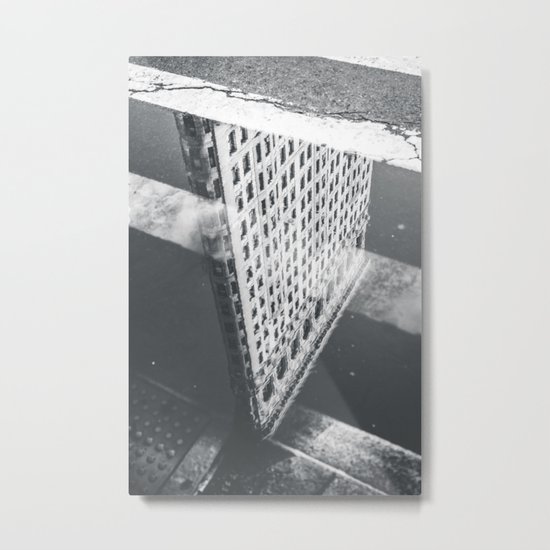 Flat Iron Building - NYC Reflection Metal Print