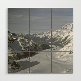 New Zealand Photography - Franz Josef Glacier Covered In Snow And Ice Wood Wall Art