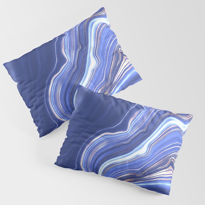 Indigo Blue Agate  Pillow Sham