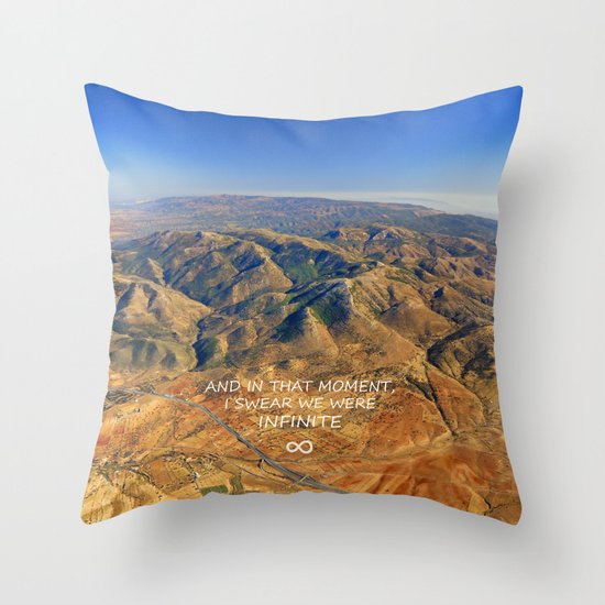 And in that moment, I swear we were infinite ∞. Aerial photo Throw Pillow