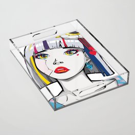 Beautiful Broken Anime Girl Acrylic Tray
