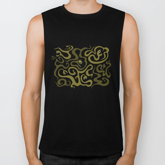 Funny Cartoon Evil Snakes Biker Tank