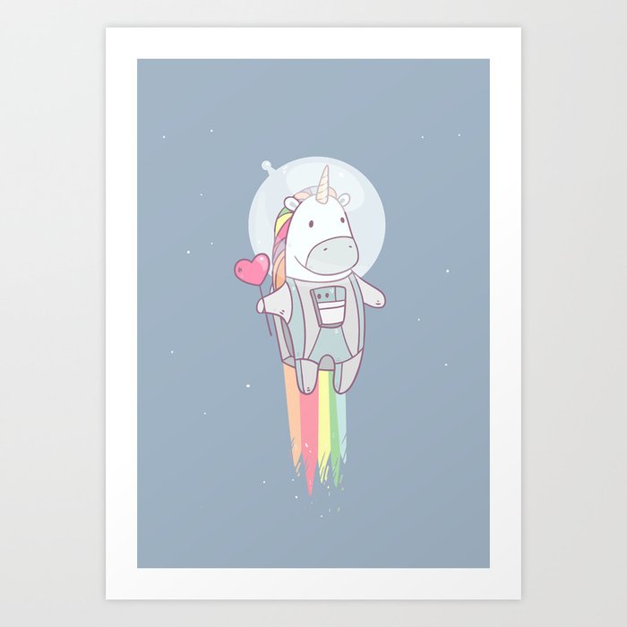 Space Unicorn! Art Print