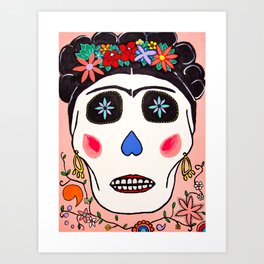 Frida Kahlo Skull Art Print | Illustration, Graphic Design, Pop Surrealism, Painting 