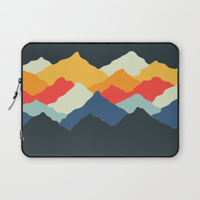 Retro 50s and 60s Classic Vintage Palette Mid-Century Minimalist Mountains Abstract Art Laptop Sleeve