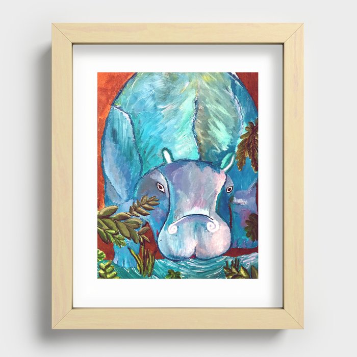 Henry's Hippo Recessed Framed Print