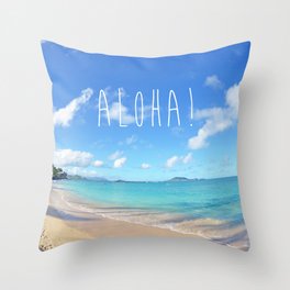 Lanikai Aloha v2 Throw Pillow