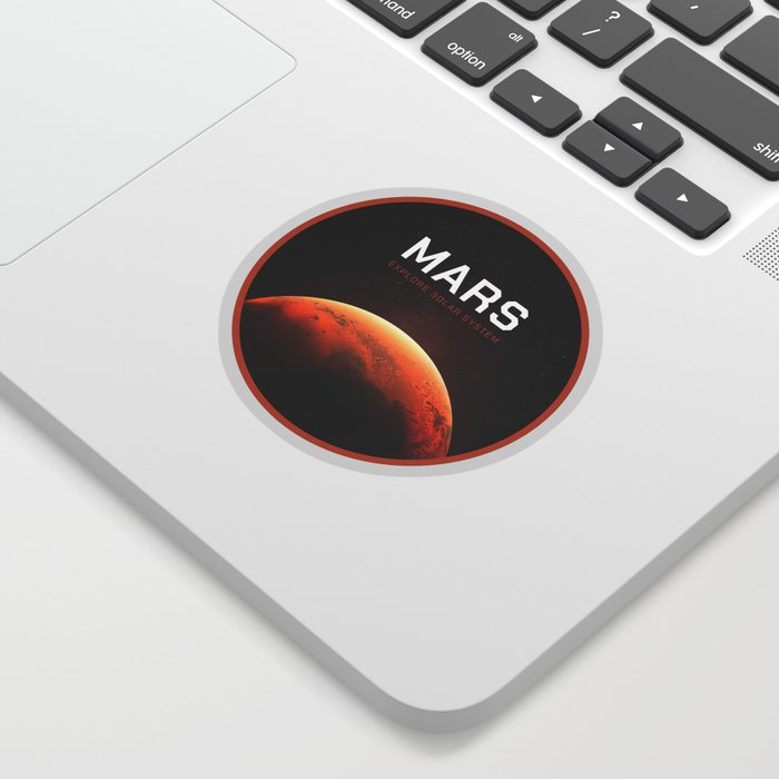 Mars planet. Poster background illustration. Sticker