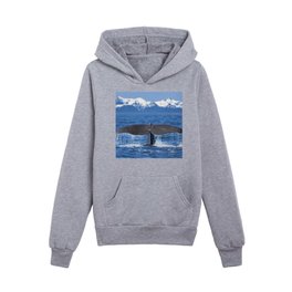Whale Flukes And Mountain Range Animal / Wildlife / Nature Photograph Kids Pullover Hoodies