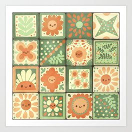 Happy Tiles Art Print