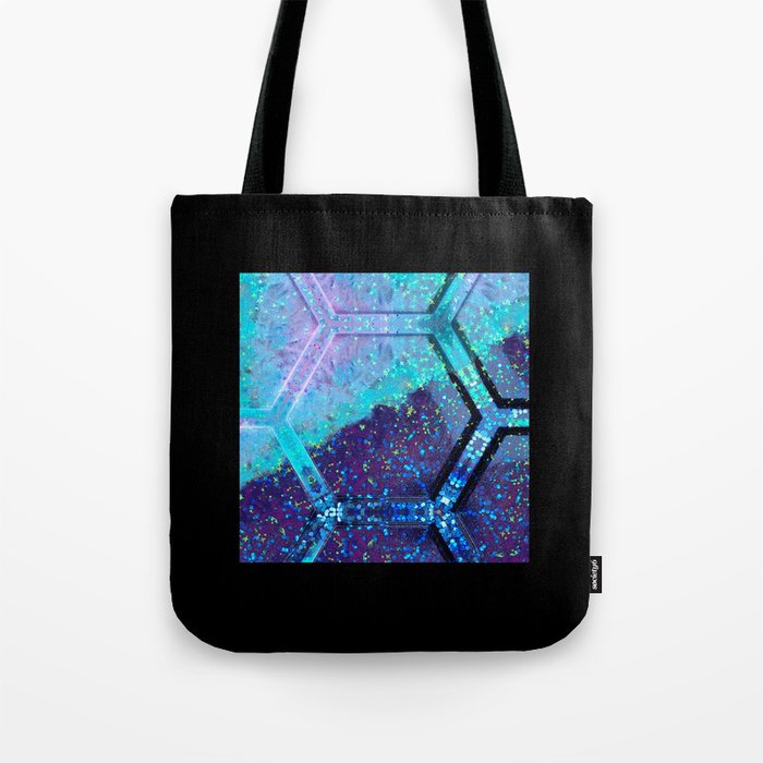 Pastel Galaxy Clouds in Resin and Glitter | Geometric Pattern Sparkle Abstract Tote Bag