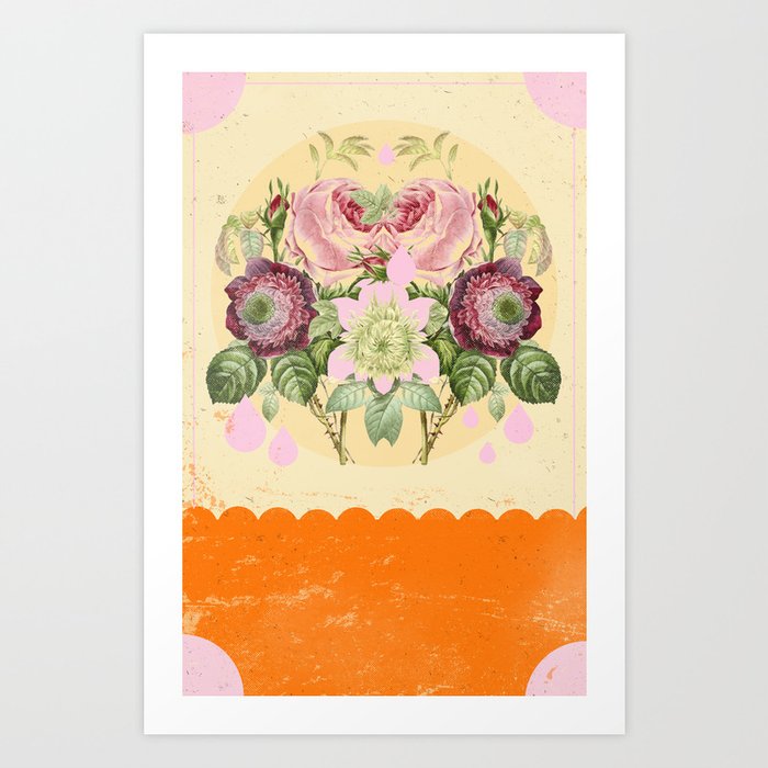 PSYCHEDELIC FLOWERS Art Print