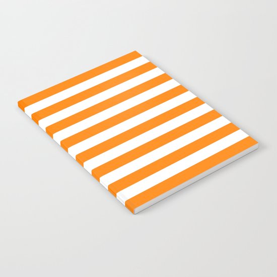 Horizontal Stripes (Orange/White) Notebook