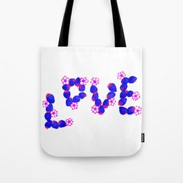 Purple and pink Strawberry Love Tote Bag