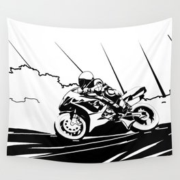 Motorcycle Race Wall Tapestry