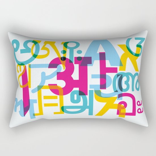 A in Scripts Around the World Rectangular Pillow
