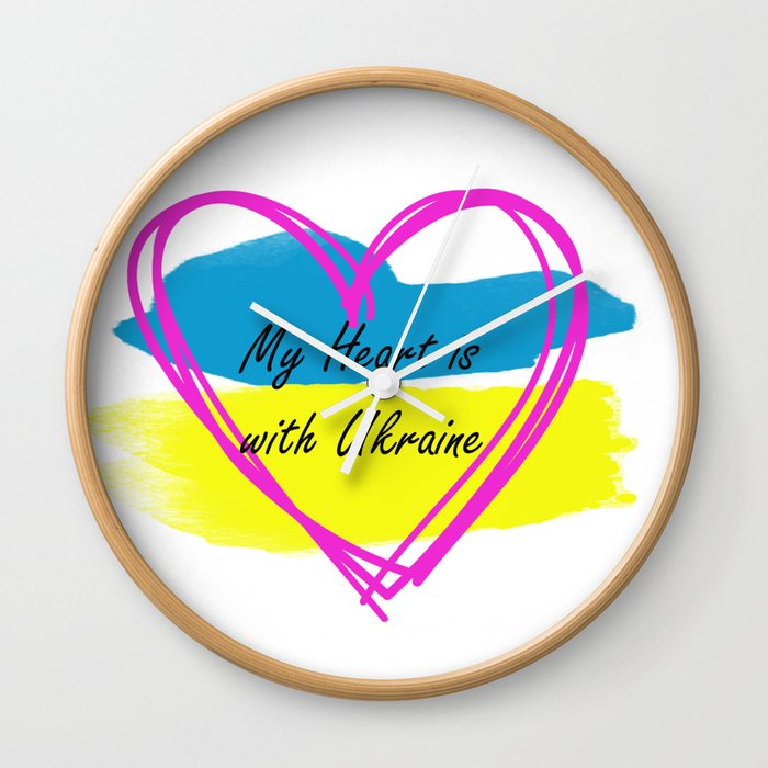 My Heart is with Ukraine Wall Clock