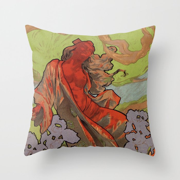 Iris Opera Italian art nouveau concert advert Throw Pillow