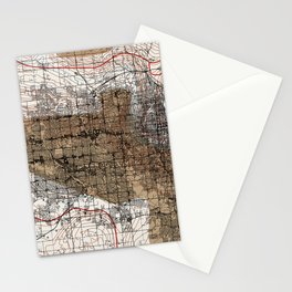 USA, Omaha - City Map Stationery Card
