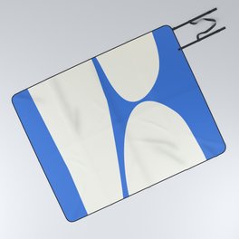 Minimalist Shapes 7 in Blue Picnic Blanket