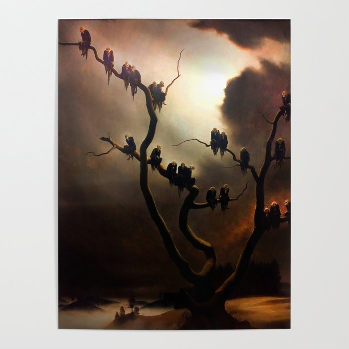 Vivid Retro - Ghosts in a Tree Poster