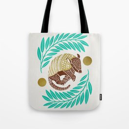 Sleepy Armadillo – Turquoise and Gold Tote Bag