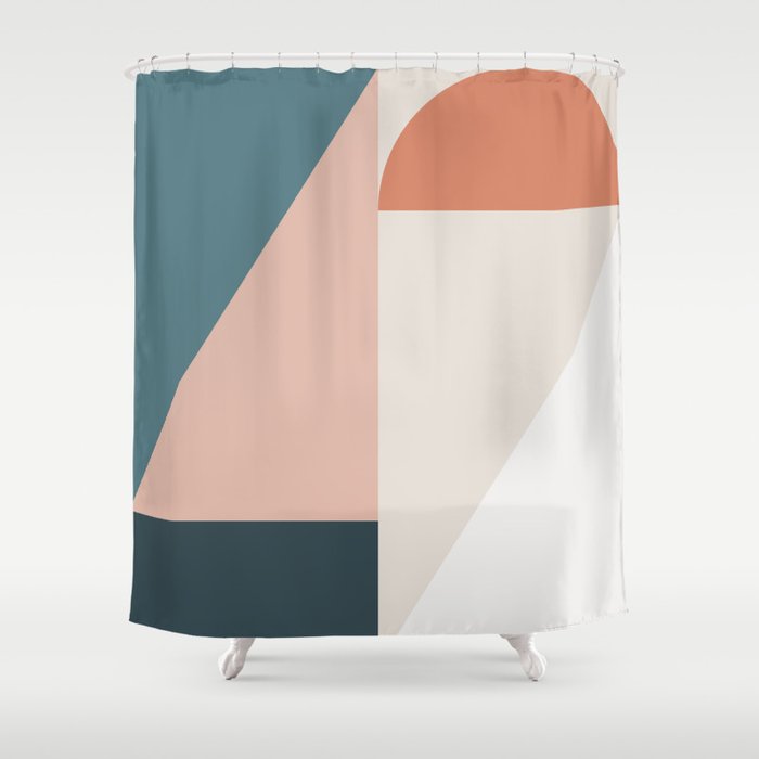 Cirque 01 Abstract Geometric Shower Curtain By Theoldartstudio