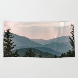 Smoky Mountain Pastel Sunset Beach Towel