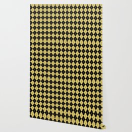 Mustard Yellow And Black Argyle Pattern,Geometric Diamond Abstract, Wallpaper