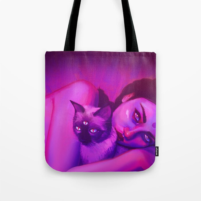 PsyCat 2 (remake of 2015 drawing) Tote Bag