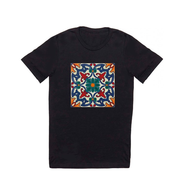 Rustic baroque colorful mexican tile ceramic  T Shirt