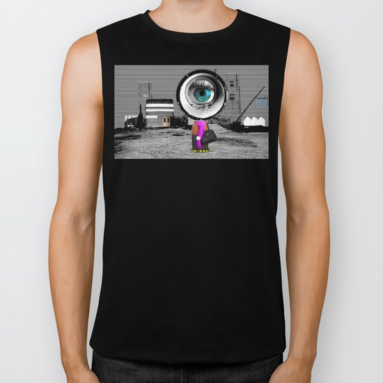 Unreal visitor in illusion city Biker Tank