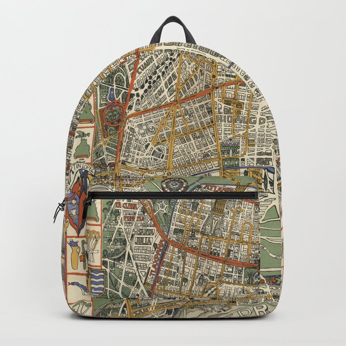 Mexico City Map - Vintage Pictorial Map Backpack