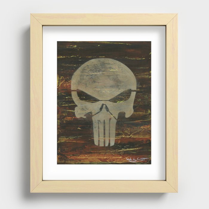 Apocalyptic Punisher painting Recessed Framed Print