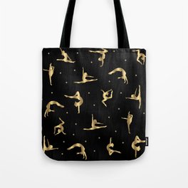 Black and Gold Gymnastics Tote Bag