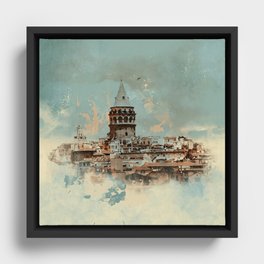 Galata Tower Framed Canvas