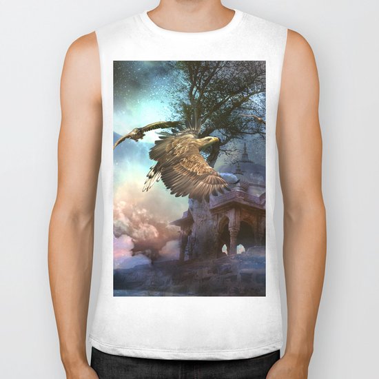 Awesome flying eagle Biker Tank