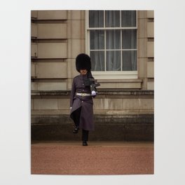 Palace Guard on Patrol at Buckingham Palace in London England Poster